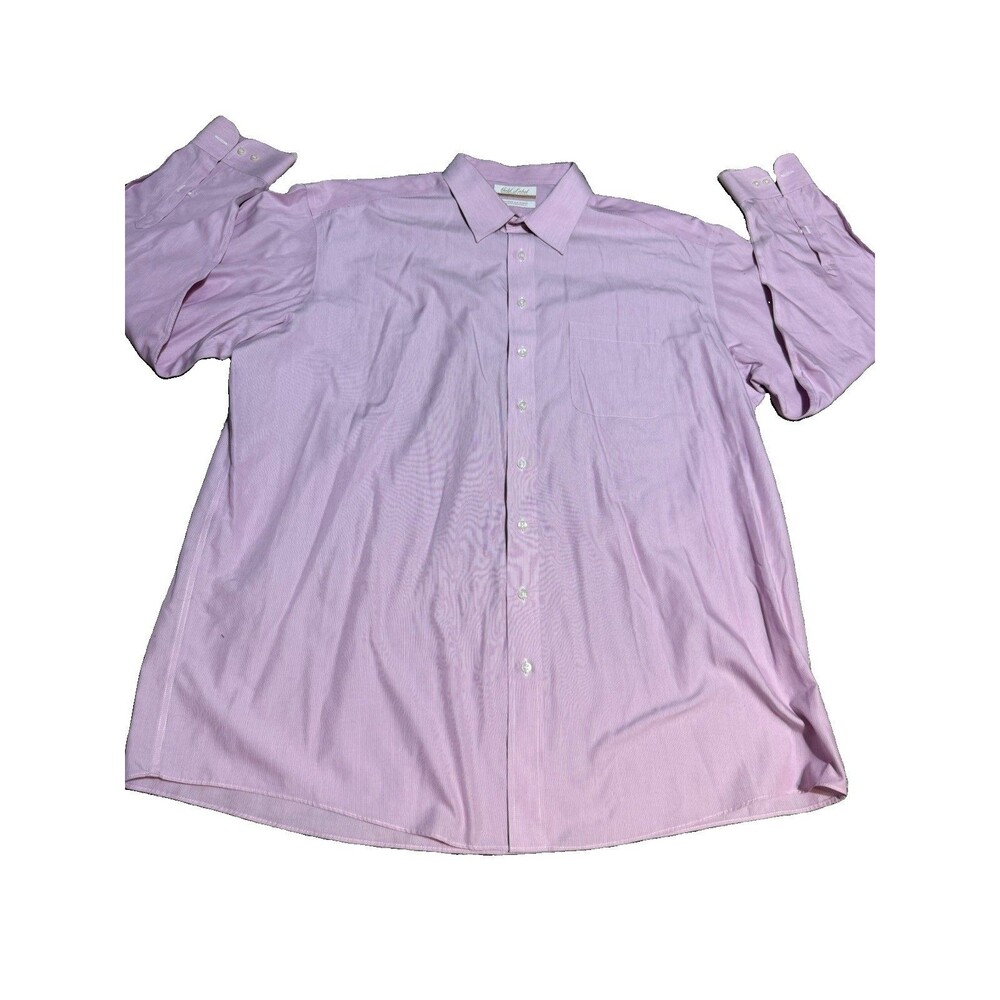 Roundtree And Yorke Gold Label Mens Slim Fit Light Purple 18.5 36/37 Dress Shirt